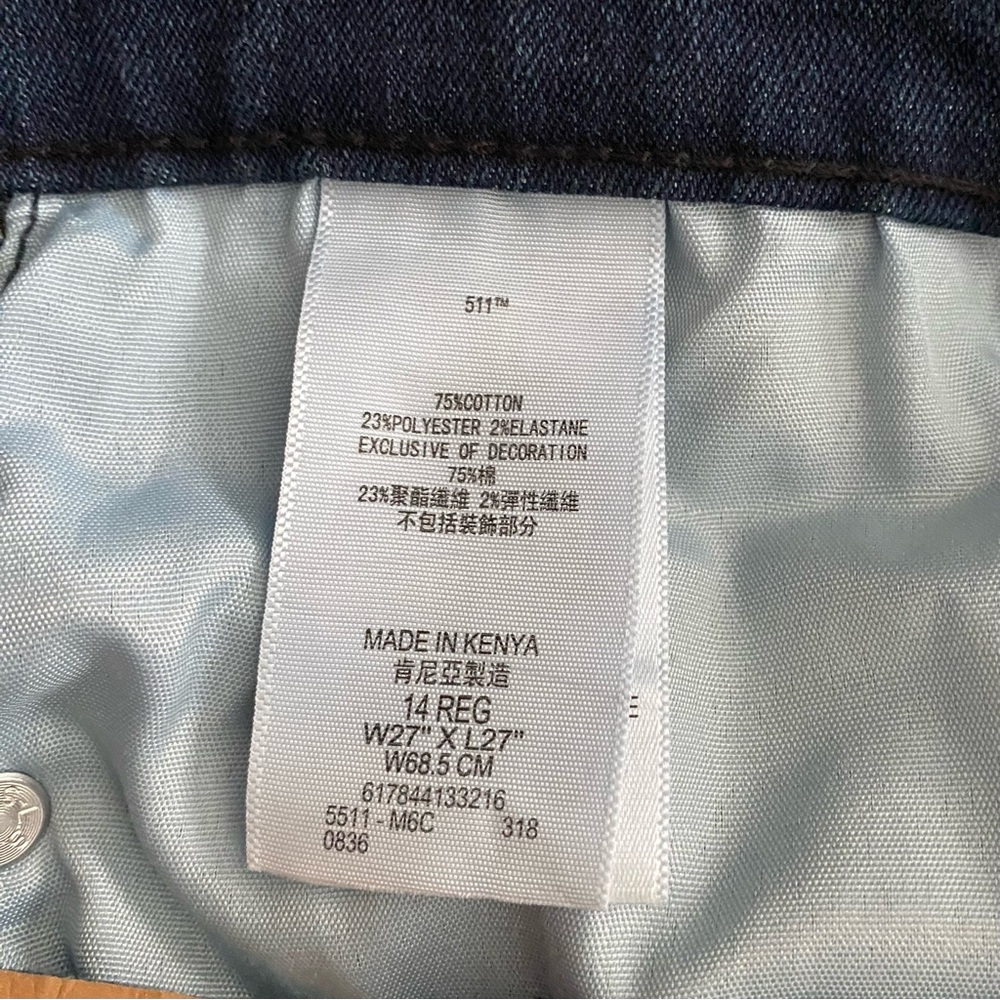 Levi’s 511 Slim Size 14 Reg Blue Jeans - Picture 4 of 11